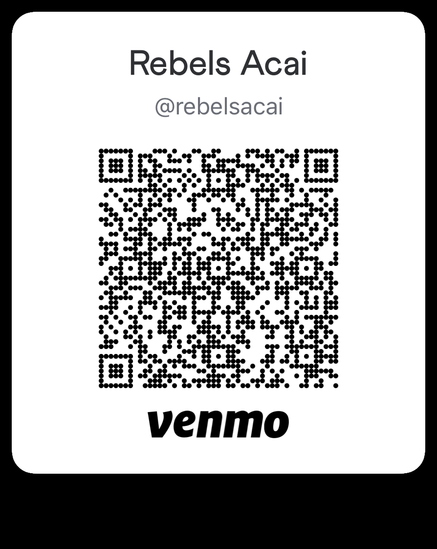 Venmo QR code for @rebelsacai
